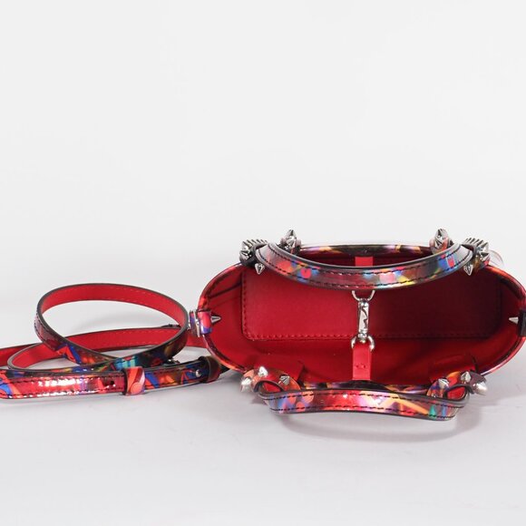 Christian Louboutin Discolaser Loubinthesky Cabata Mini Tote Red Patent - Picture 7 of 10
